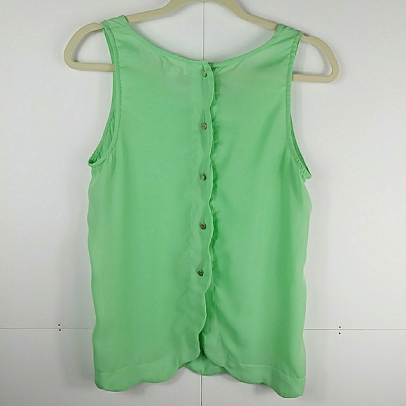 🌟3/$30 C. Wonder Mint Green Scalloped Edge Top M - Picture 4 of 7